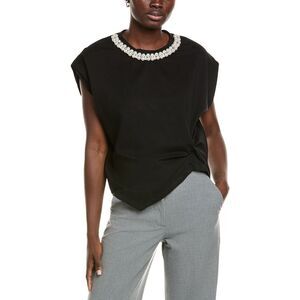 Gracia Womens  Twist Knot Top, Black